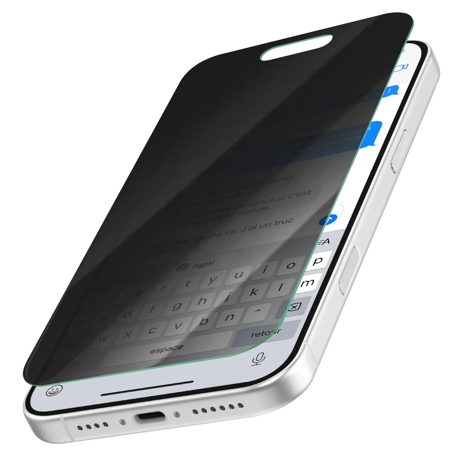 Verre trempé Anti espion iPhone 16